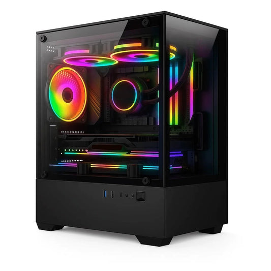 Gabinete Gamer modelo Aquario MID Tower Lateral e Frontal em Vidro Temperado