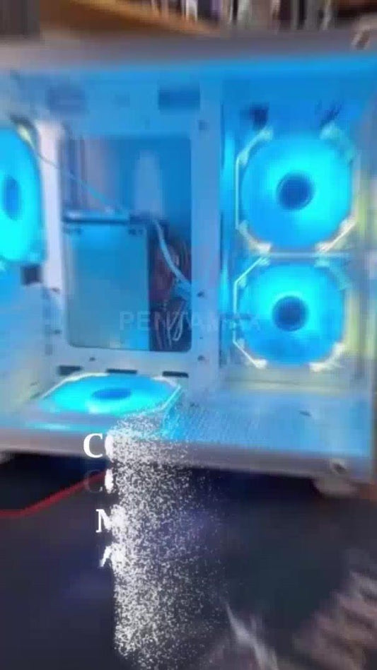 Gabinete Gamer  Branco Aquário em Vidro Com 4 Fans RGB GB1797