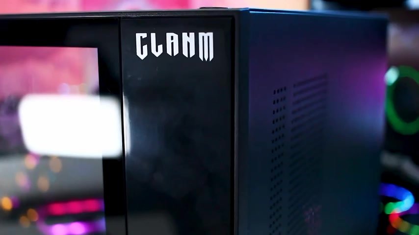 GABINETE GAMER NIGHT PRETO GRODD | LATERAL DE VIDRO - AQUÁRIO - CLANM