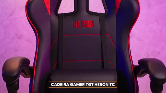 Cadeira Gamer TGT Heron TC, Preto e Vermelho, TGT-HRTC-BR02