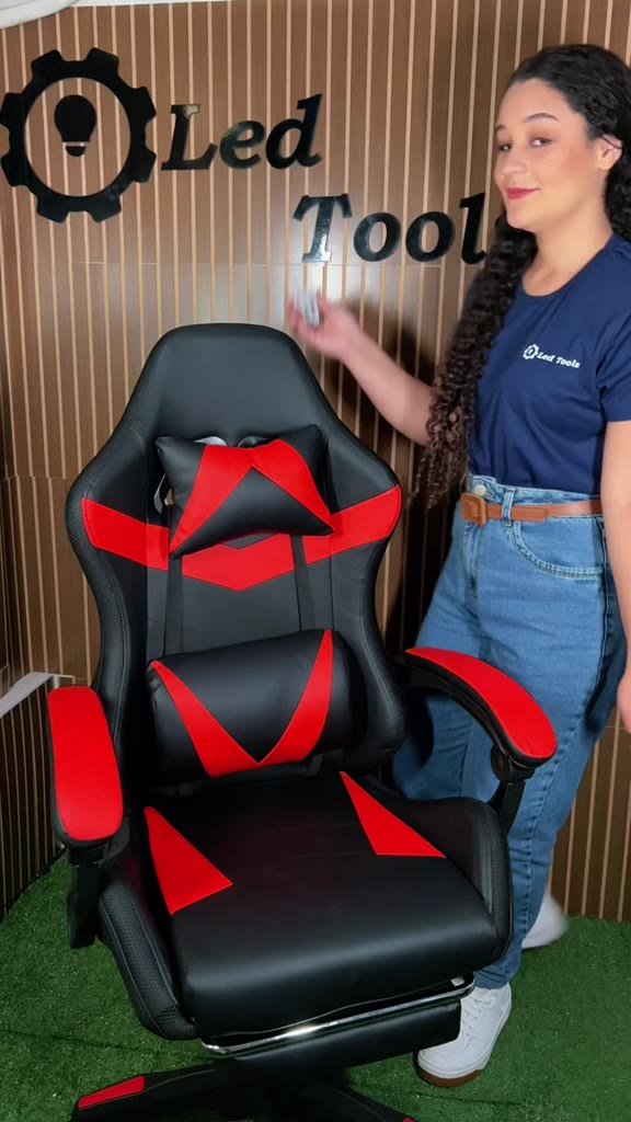 Cadeira Gamer Reclinável Ergonômica com Luz Led Rgb para Escritório e Jogos